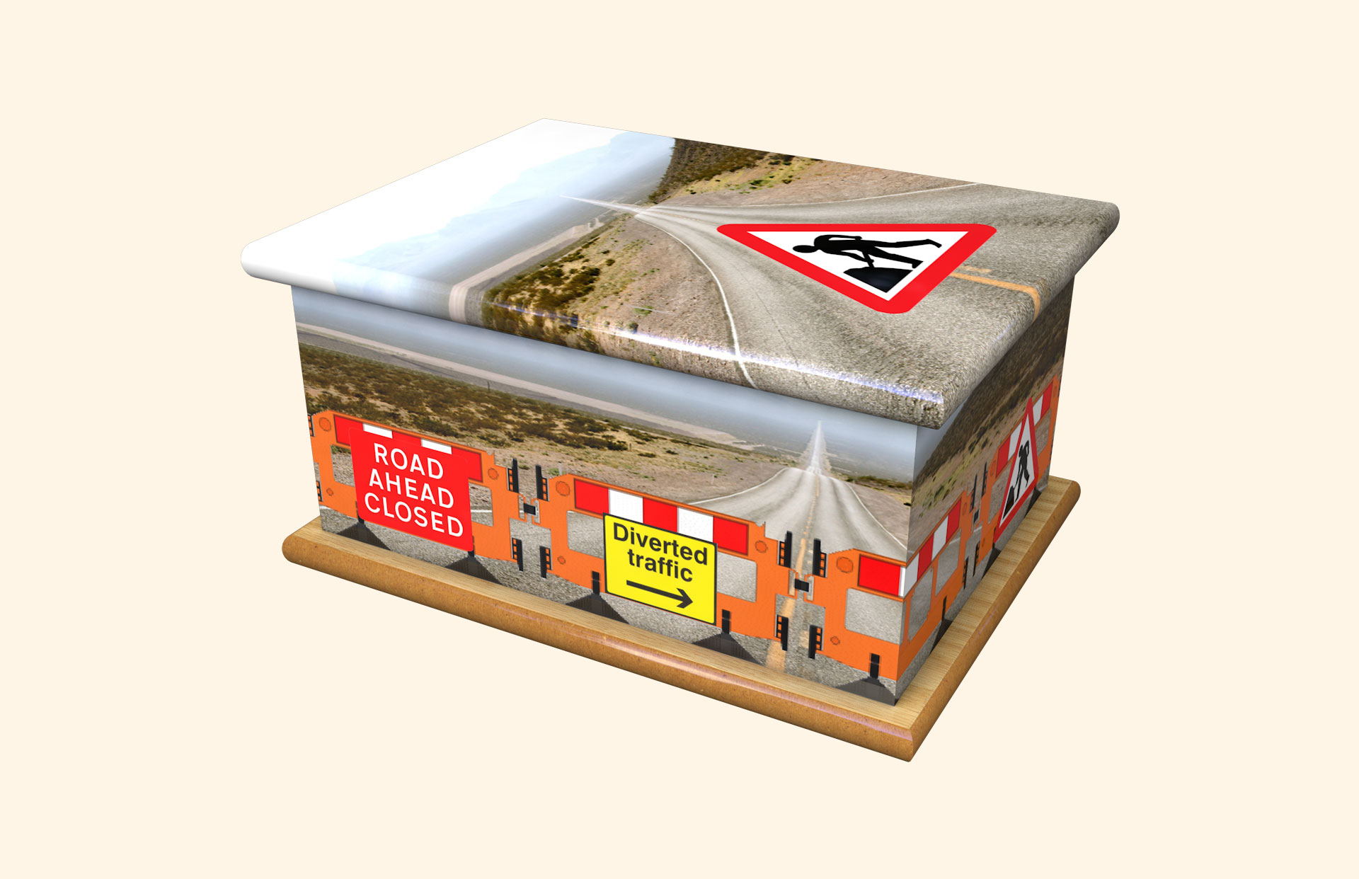 Men at Work adult ashes casket